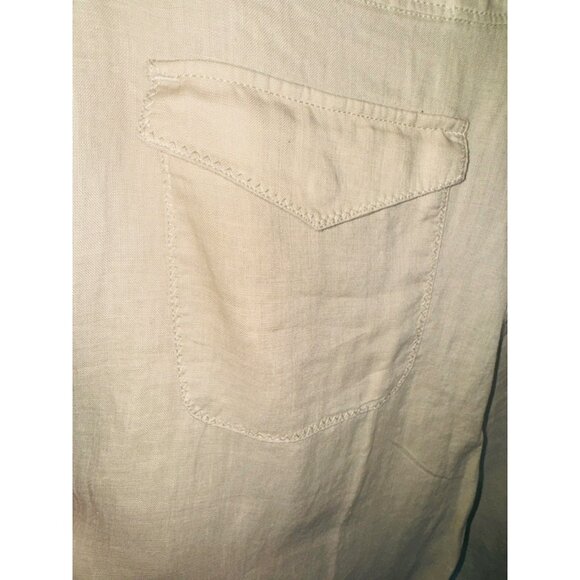 NWT John Mark Wide Leg Linen Crop Pants S Beige Linen Relaxed Fit Sustainable - Picture 9 of 10